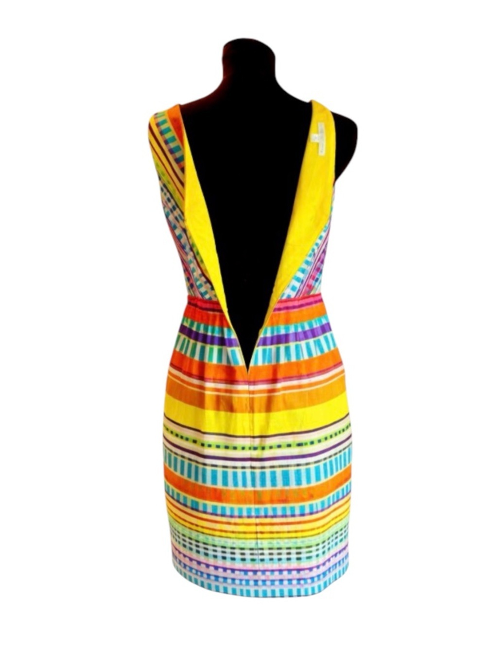 London Times Multicolored Striped Sleeveless Sheath V Neck Dress Womens size 6 - Picture 11 of 16